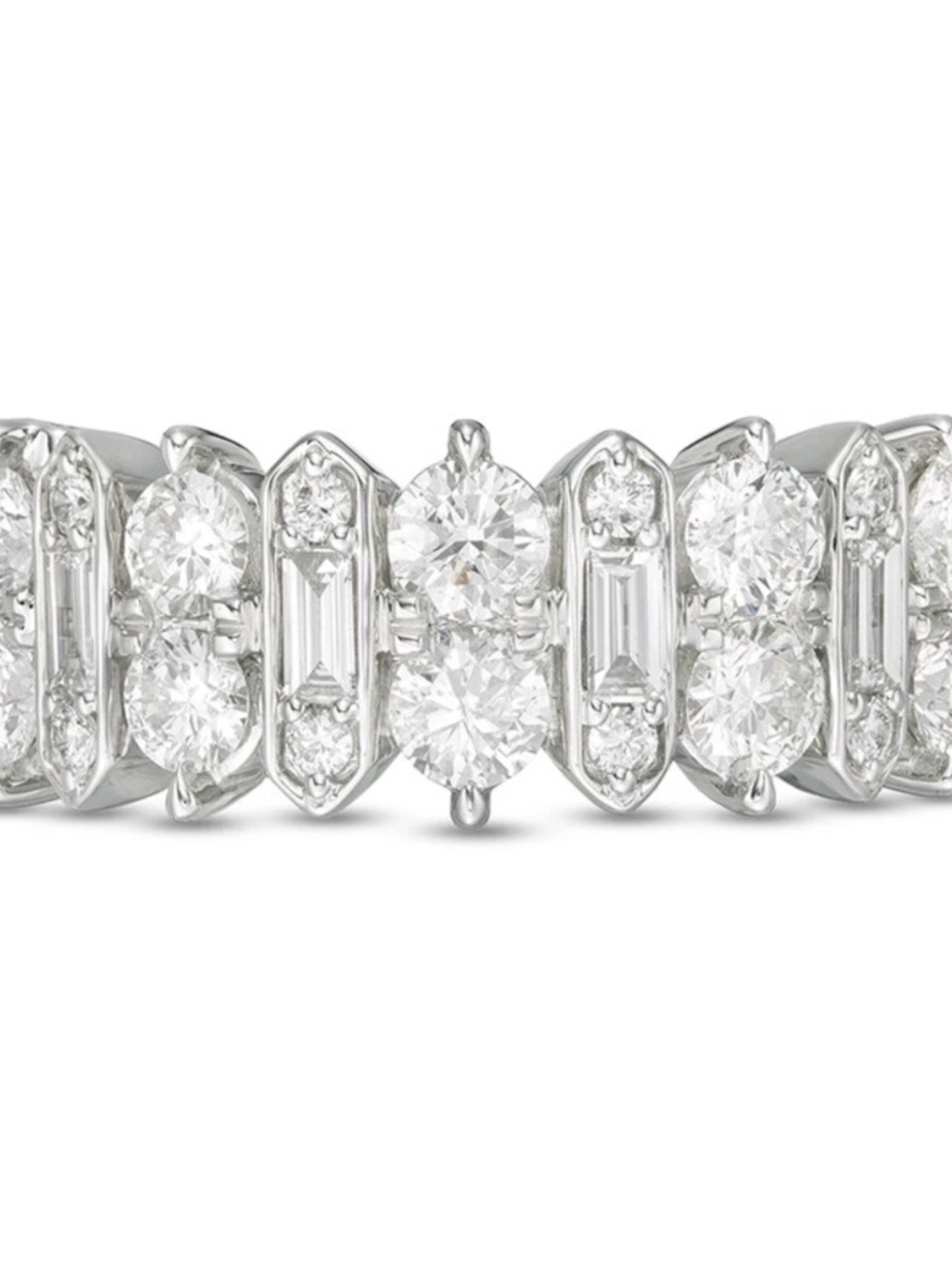 Marilyn Monroe™ Collection Baguette and Round Stone Band Size 5 Ring - Picture 5 of 11